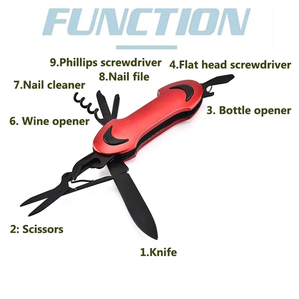 10-in-1 Multitools Foldable Pocket Knife for Camping Hiking - 10-in-1 Multitools Foldable Pocket Knife for Camping Hiking - Image 3 of 4