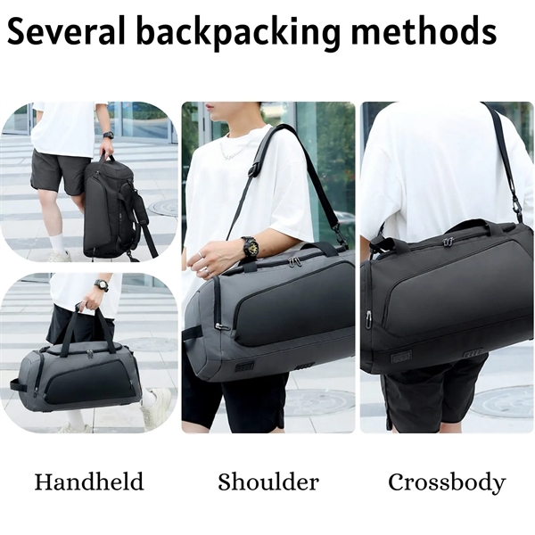 Large Gym Backpack Sports Bag with Shoe Compartment - Large Gym Backpack Sports Bag with Shoe Compartment - Image 5 of 6
