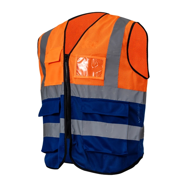 Mesh Hi-Viz Reflective Tape Safety Vest With 4 Pockets - Mesh Hi-Viz Reflective Tape Safety Vest With 4 Pockets - Image 5 of 11