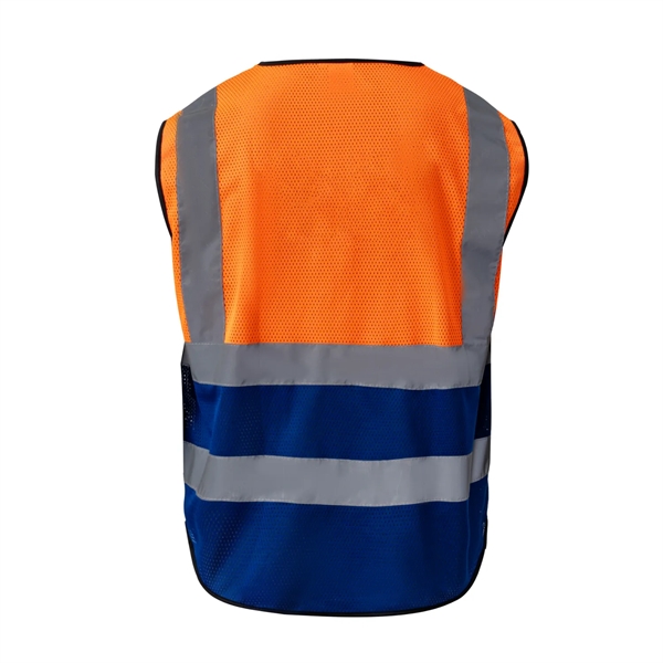 Mesh Hi-Viz Reflective Tape Safety Vest With 4 Pockets - Mesh Hi-Viz Reflective Tape Safety Vest With 4 Pockets - Image 7 of 11