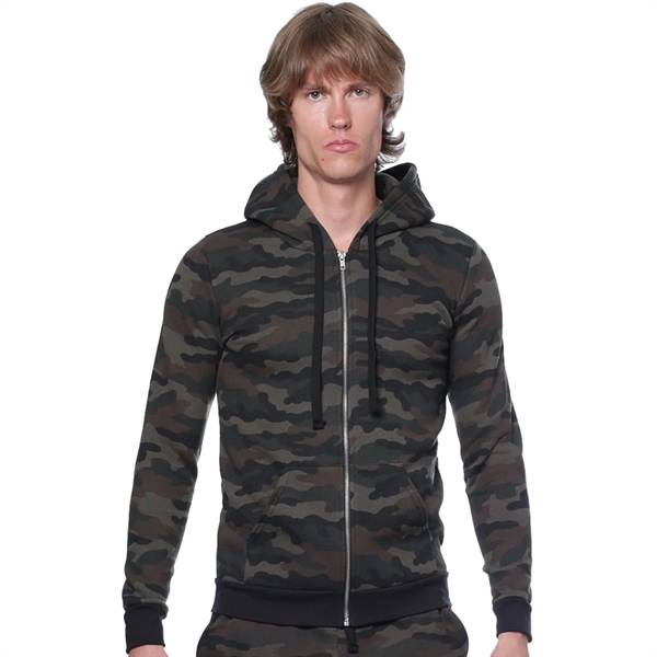 USA Made Unisex Camo Fleece Full Zip Pullover Hoodie - USA Made Unisex Camo Fleece Full Zip Pullover Hoodie - Image 3 of 5