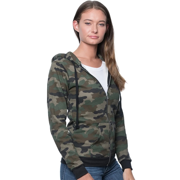USA Made Unisex Camo Fleece Full Zip Pullover Hoodie - USA Made Unisex Camo Fleece Full Zip Pullover Hoodie - Image 2 of 5