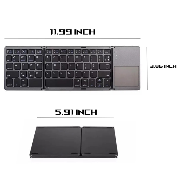 Foldable Bluetooth Keyboard with Touchpad Rechargeable - Foldable Bluetooth Keyboard with Touchpad Rechargeable - Image 1 of 5