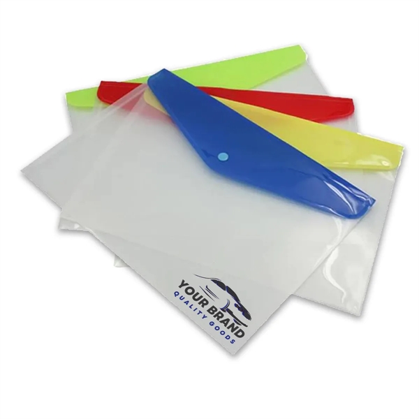 Transparent Assorted Color Document Holder With Snap Closure - Transparent Assorted Color Document Holder With Snap Closure - Image 0 of 2