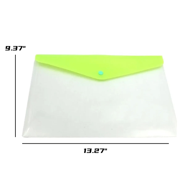 Transparent Assorted Color Document Holder With Snap Closure - Transparent Assorted Color Document Holder With Snap Closure - Image 1 of 2