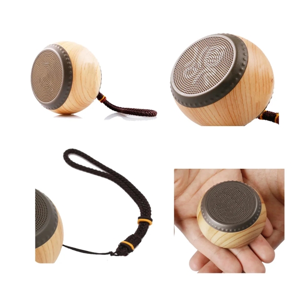 Portable Wooden Smart Small Drum Wireless Bluetooth Speaker - Portable Wooden Smart Small Drum Wireless Bluetooth Speaker - Image 2 of 3