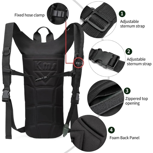 Tactical Hydration Pack with 3L BPA Free Bladder Daypack - Tactical Hydration Pack with 3L BPA Free Bladder Daypack - Image 2 of 4