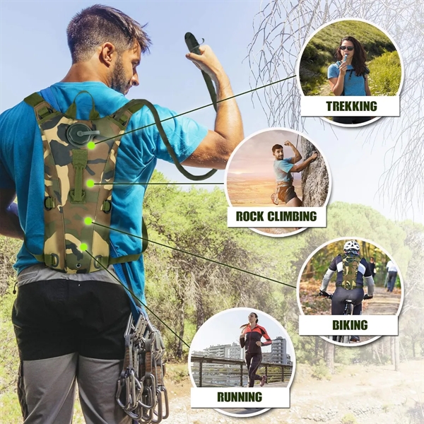 Tactical Hydration Pack with 3L BPA Free Bladder Daypack - Tactical Hydration Pack with 3L BPA Free Bladder Daypack - Image 4 of 4