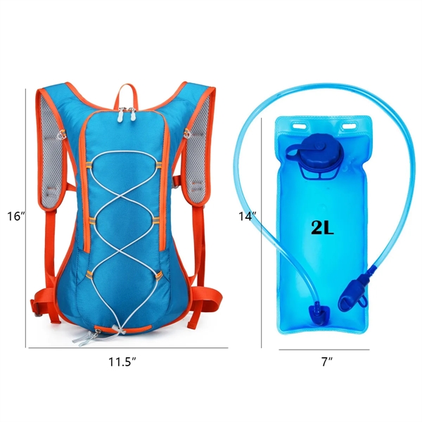 Lightweight Hydration Pack with 2L Water Bladder - Lightweight Hydration Pack with 2L Water Bladder - Image 2 of 3