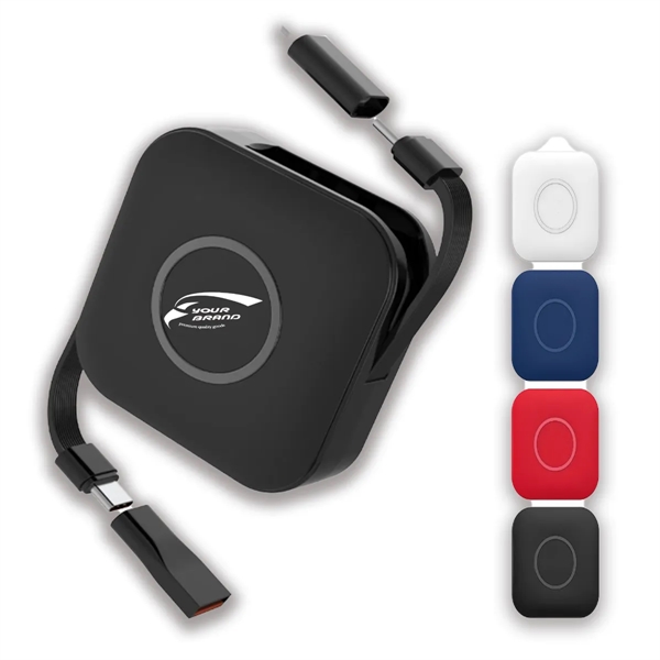 3 in 1 One Side Pull Fast Charging Retractable USB Cable - 3 in 1 One Side Pull Fast Charging Retractable USB Cable - Image 0 of 3