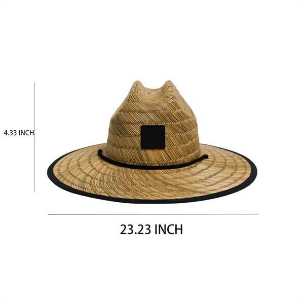 Center-Dent Printed Fabric Durability Wide-Brimmed Straw Hat - Center-Dent Printed Fabric Durability Wide-Brimmed Straw Hat - Image 1 of 3