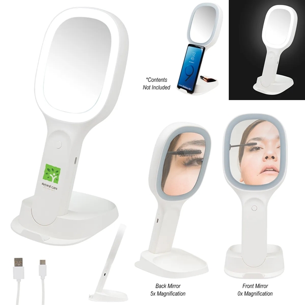 Light Up Double Sided Mirror With Wireless Charger - Light Up Double Sided Mirror With Wireless Charger - Image 0 of 3