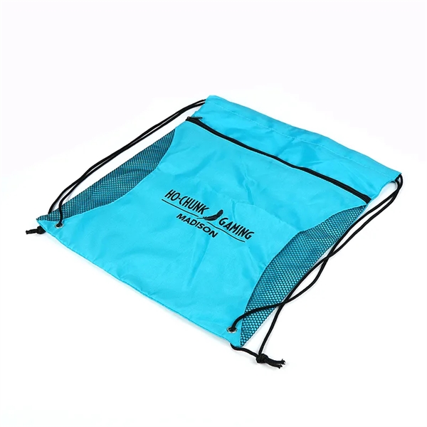 Drawstring Backpack With Mesh Pocket - Drawstring Backpack With Mesh Pocket - Image 4 of 4