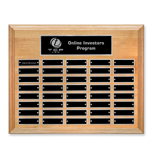 Erindate (Horiz) Perpetual Plaque - Red Alder/Silver