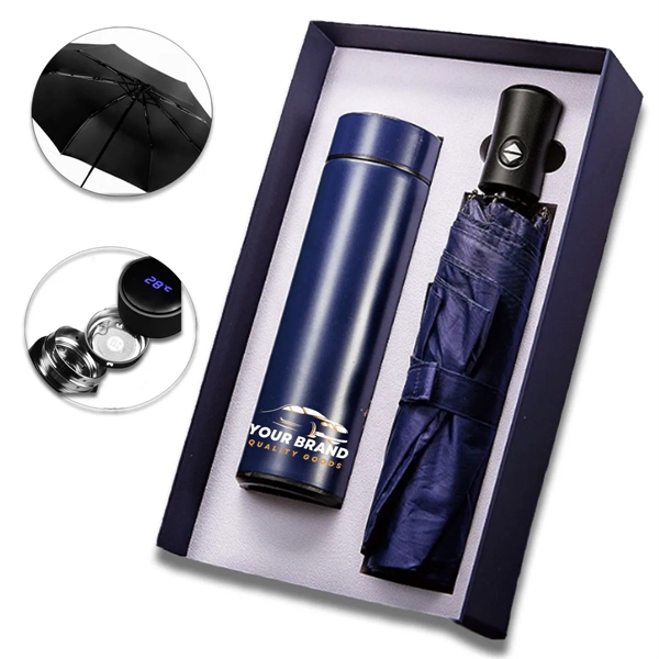 2 In 1 High Quality Umbrella And Thermos Business Gift Set - 2 In 1 High Quality Umbrella And Thermos Business Gift Set - Image 0 of 4