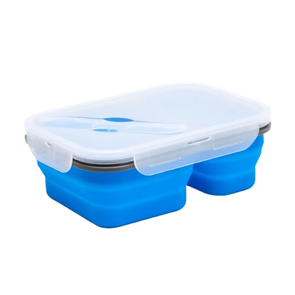 2 Compartments Collapsible Bento Box BPA Free - 2 Compartments Collapsible Bento Box BPA Free - Image 3 of 5
