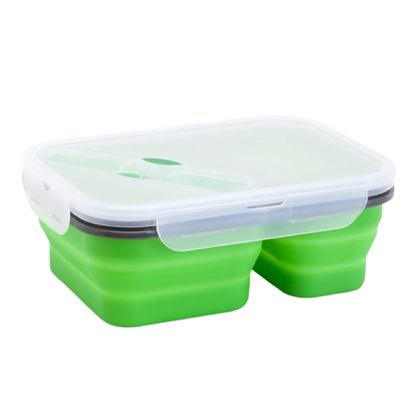 2 Compartments Collapsible Bento Box BPA Free - 2 Compartments Collapsible Bento Box BPA Free - Image 4 of 5