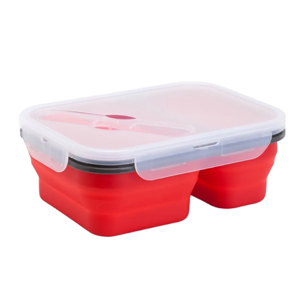 2 Compartments Collapsible Bento Box BPA Free - 2 Compartments Collapsible Bento Box BPA Free - Image 5 of 5