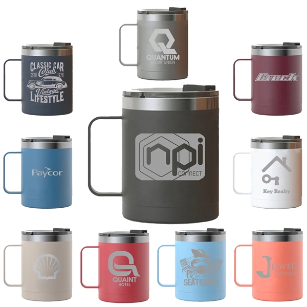RTIC 12 oz Stainless Steel Ringed Coffee Mugs - RTIC 12 oz Stainless Steel Ringed Coffee Mugs - Image 0 of 21