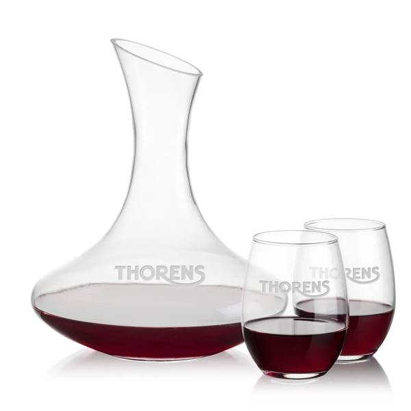 Custom Hampton Carafe & Stanford Stemless Wine