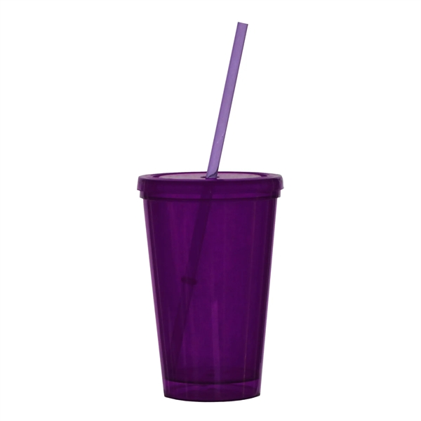 16 oz. Bolero Tumbler with Matching Lid & Straw - 16 oz. Bolero Tumbler with Matching Lid & Straw - Image 6 of 7