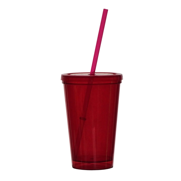16 oz. Bolero Tumbler with Matching Lid & Straw - 16 oz. Bolero Tumbler with Matching Lid & Straw - Image 5 of 7