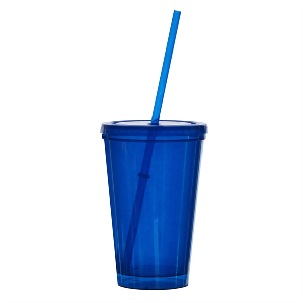 16 oz. Bolero Tumbler with Matching Lid & Straw - 16 oz. Bolero Tumbler with Matching Lid & Straw - Image 1 of 7