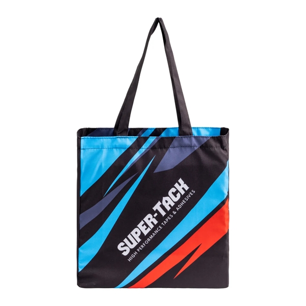 8 Oz Sublimated Poly Canvas Tote Bag w/ Gusset - 14"x16"x4" - 8 Oz Sublimated Poly Canvas Tote Bag w/ Gusset - 14"x16"x4" - Image 2 of 3