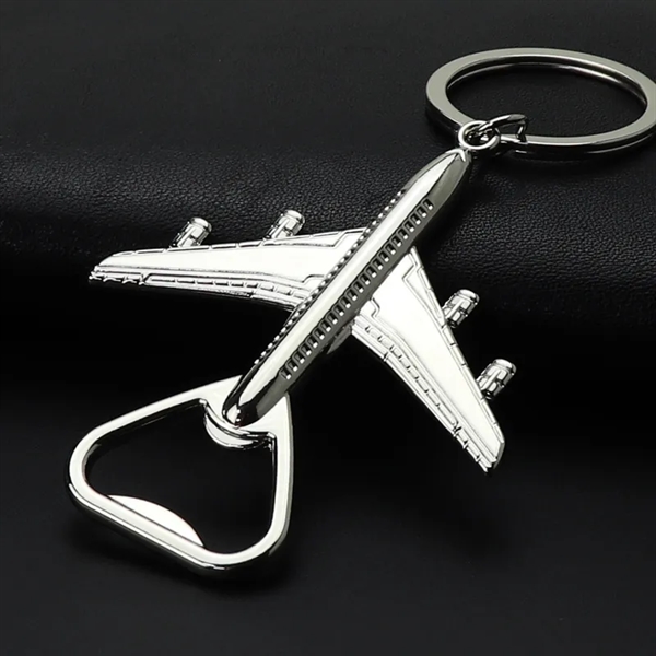 Metal Airplane Bottle Opener Key Chain - Metal Airplane Bottle Opener Key Chain - Image 3 of 6