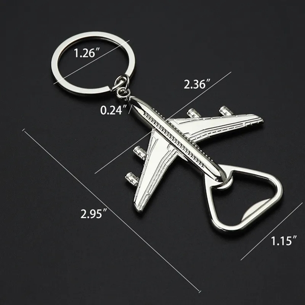 Metal Airplane Bottle Opener Key Chain - Metal Airplane Bottle Opener Key Chain - Image 4 of 6