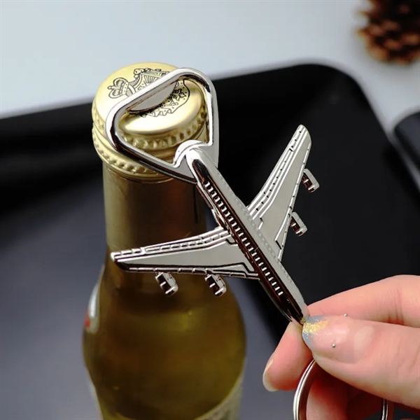 Metal Airplane Bottle Opener Key Chain - Metal Airplane Bottle Opener Key Chain - Image 5 of 6