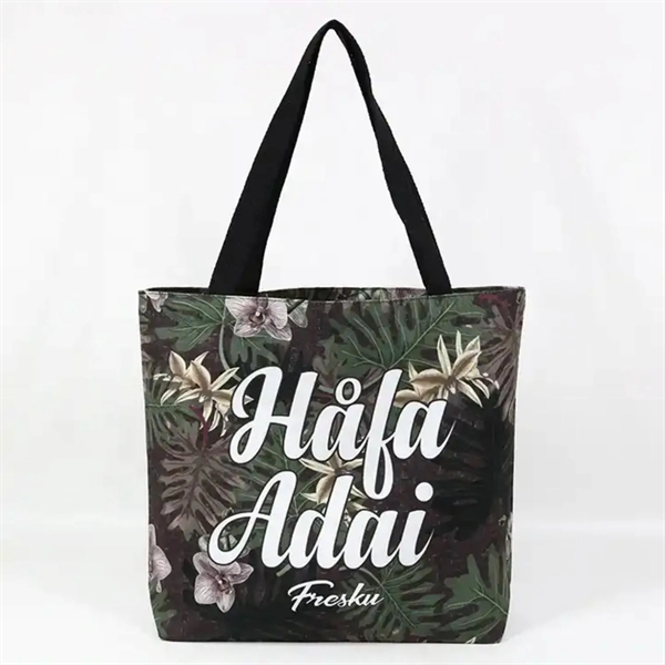 8 Oz Sublimated Poly Canvas Tote Bag w/ Gusset - 14"x16"x4" - 8 Oz Sublimated Poly Canvas Tote Bag w/ Gusset - 14"x16"x4" - Image 3 of 3