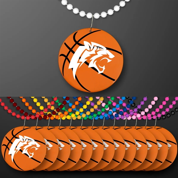 Basketball Medallion on Beads Necklace (NON-Light Up) - Basketball Medallion on Beads Necklace (NON-Light Up) - Image 0 of 21