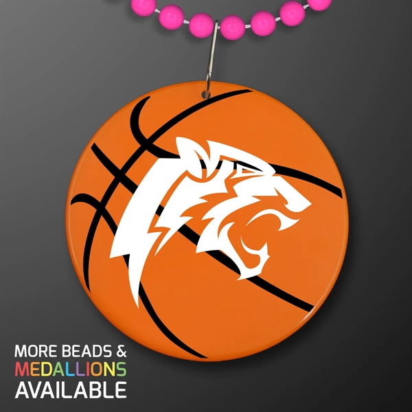 Basketball Medallion on Beads Necklace (NON-Light Up) - Basketball Medallion on Beads Necklace (NON-Light Up) - Image 10 of 21