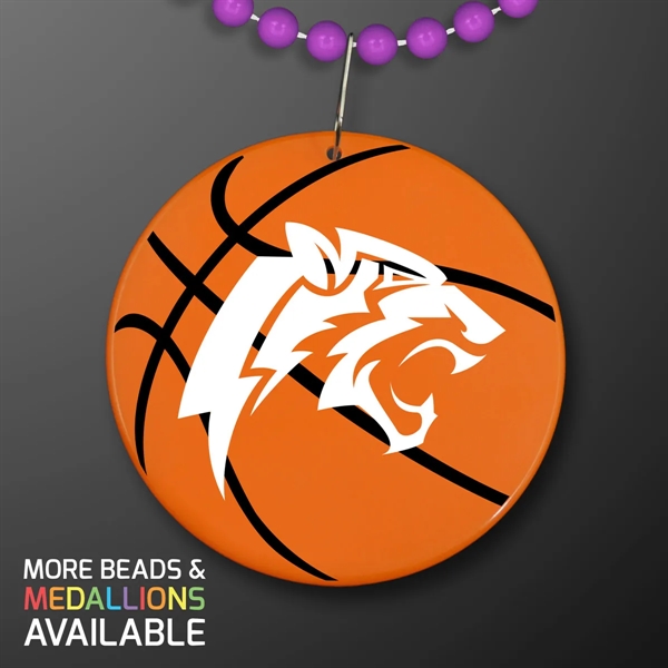 Basketball Medallion on Beads Necklace (NON-Light Up) - Basketball Medallion on Beads Necklace (NON-Light Up) - Image 12 of 21