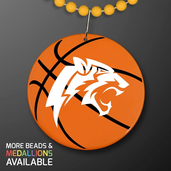 Basketball Medallion on Beads Necklace (NON-Light Up) - Basketball Medallion on Beads Necklace (NON-Light Up) - Image 20 of 21