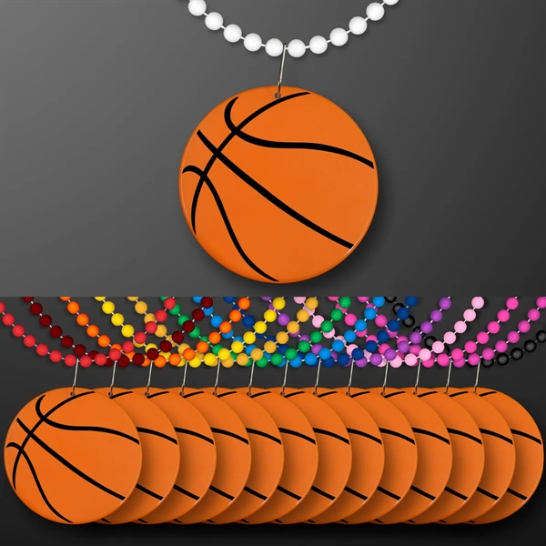 Basketball Medallion on Beads Necklace (NON-Light Up) - Basketball Medallion on Beads Necklace (NON-Light Up) - Image 1 of 21
