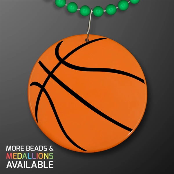 Basketball Medallion on Beads Necklace (NON-Light Up) - Basketball Medallion on Beads Necklace (NON-Light Up) - Image 9 of 21