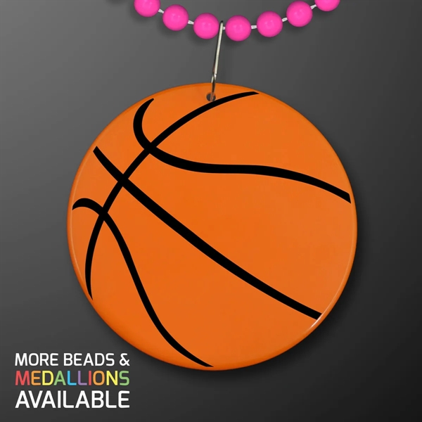 Basketball Medallion on Beads Necklace (NON-Light Up) - Basketball Medallion on Beads Necklace (NON-Light Up) - Image 11 of 21