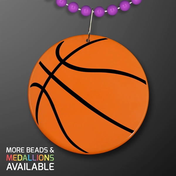 Basketball Medallion on Beads Necklace (NON-Light Up) - Basketball Medallion on Beads Necklace (NON-Light Up) - Image 13 of 21