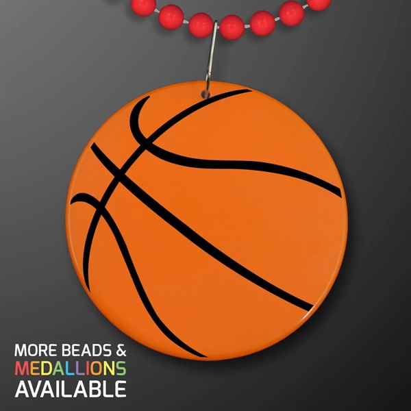 Basketball Medallion on Beads Necklace (NON-Light Up) - Basketball Medallion on Beads Necklace (NON-Light Up) - Image 15 of 21