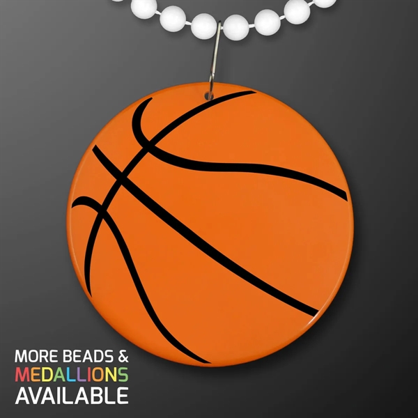 Basketball Medallion on Beads Necklace (NON-Light Up) - Basketball Medallion on Beads Necklace (NON-Light Up) - Image 17 of 21