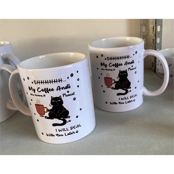 White Ceramic Coffee Mug - 11 oz - White Ceramic Coffee Mug - 11 oz - Image 1 of 2