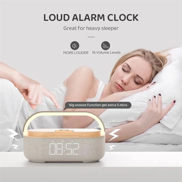 Wireless Bluetooth Speaker Phone Charging With Alarm Clock - Wireless Bluetooth Speaker Phone Charging With Alarm Clock - Image 2 of 4