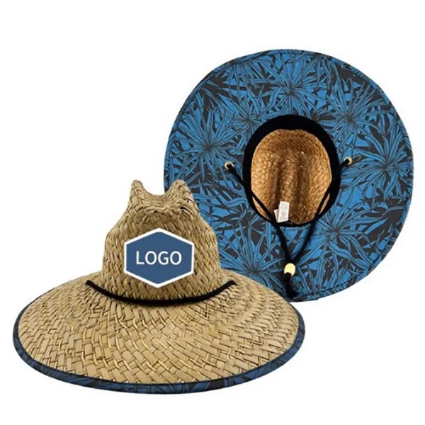 Straw Hat With Custom Patch - Straw Hat With Custom Patch - Image 1 of 3