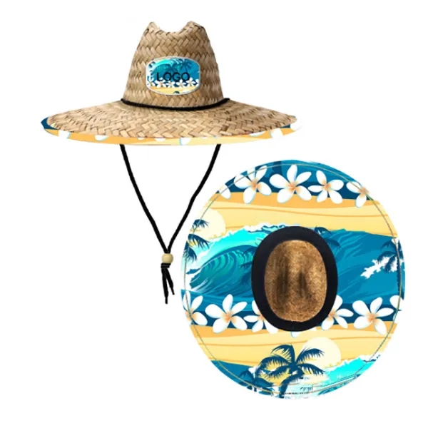 Straw Hat With Custom Patch - Straw Hat With Custom Patch - Image 2 of 3