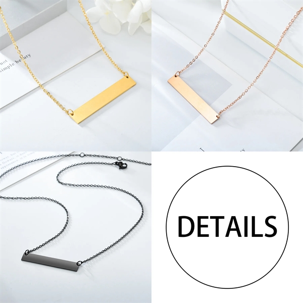 Steel Stainless Bar Necklace - Steel Stainless Bar Necklace - Image 5 of 5