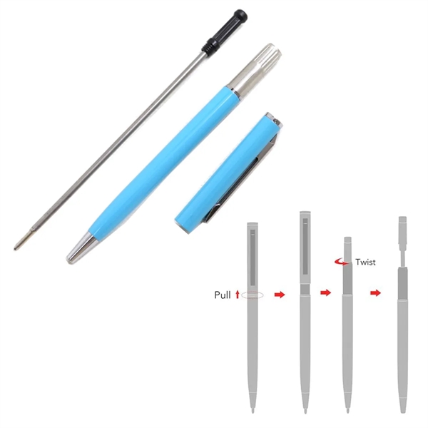 Slim Metal Twist Retractable Ballpoint Pens - Slim Metal Twist Retractable Ballpoint Pens - Image 1 of 1