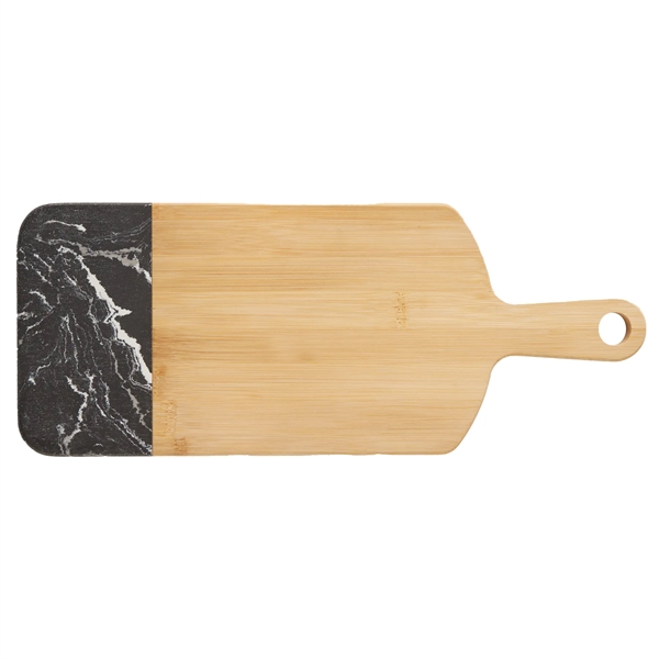 Bamboo & Marble Cutting Board with Handle - Bamboo & Marble Cutting Board with Handle - Image 1 of 1