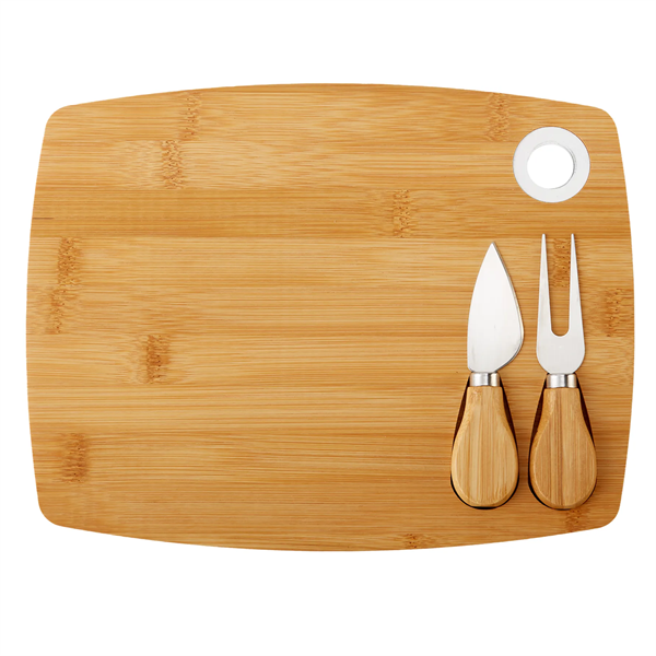 Bamboo Cheese Board Charcuterie Set - Bamboo Cheese Board Charcuterie Set - Image 9 of 9